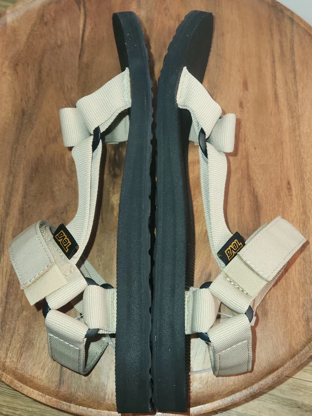 Teva Original Universal Sandals Men's Size 12 White Pepper/Beige & Black NEW